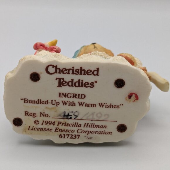 Cherished Teddies Ingrid "Bundled-Up with Warm Wishes" (617237) 1994 - Picture 6 of 10